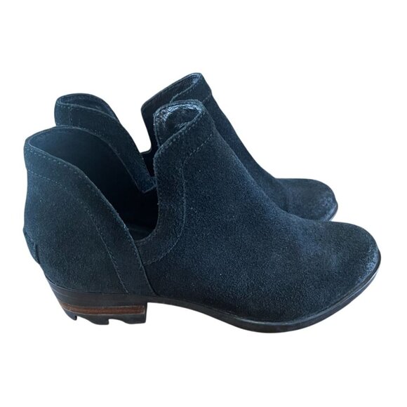 Sorel Lolla Cut Out Women's Black Suede Pull-on Ankle Boots Size 6.5 - Picture 3 of 8